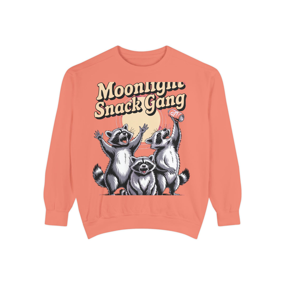 Retro Raccoon Sweatshirt, Moonlight Snack Gang Crewneck, Vintage 90s Raccoon Graphic Pullover, Funny Trash Panda Gift