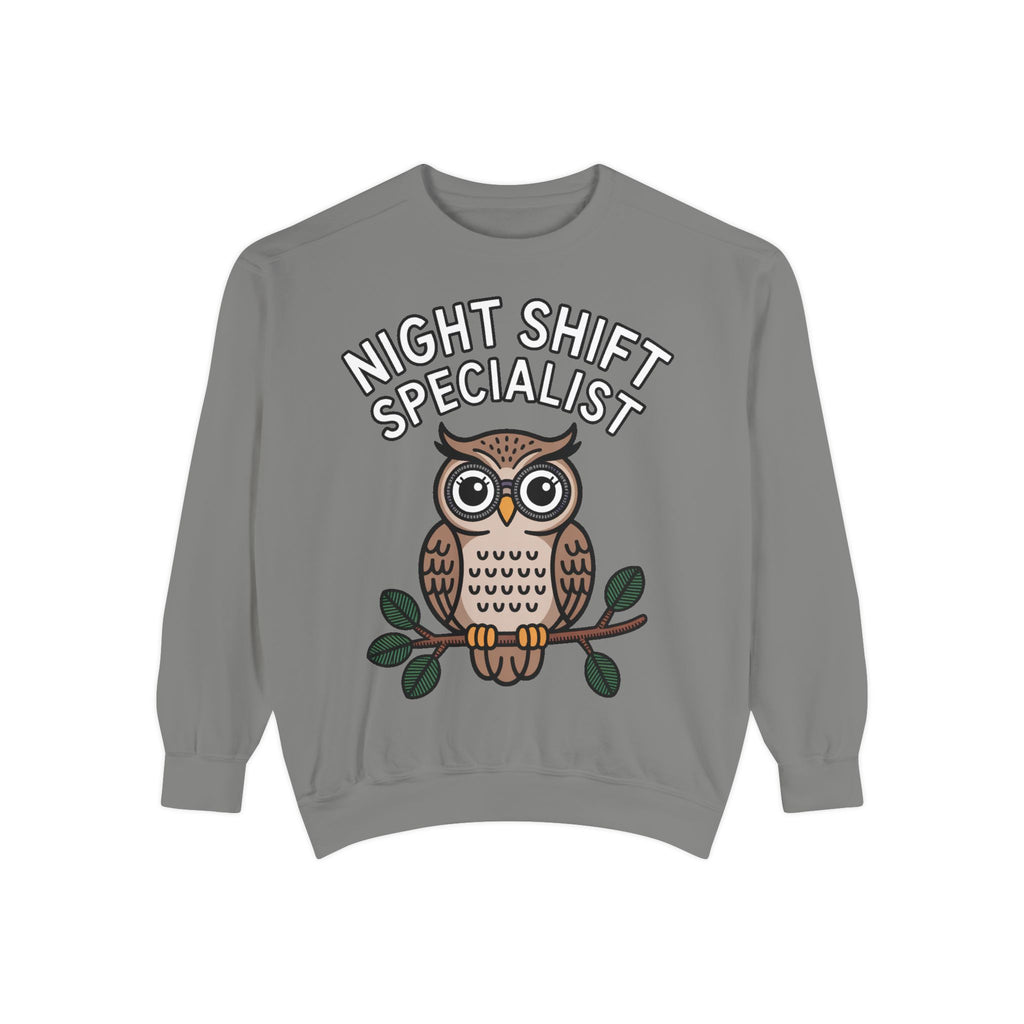 Night Shift Owl Sweatshirt, Funny Night Owl Crewneck, Night Shift Specialist Gift, Cute Bird Lover Sweatshirt, Nurse Gift