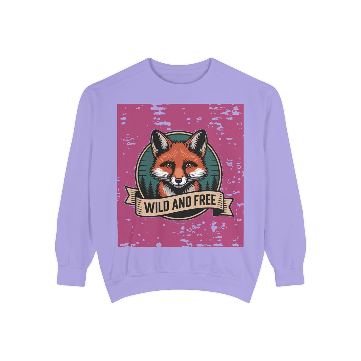 Retro Fox Badge Sweatshirt, Vintage Wildlife Crewneck, Wild and Free Outdoor Sweatshirt, Fox Lover Gift