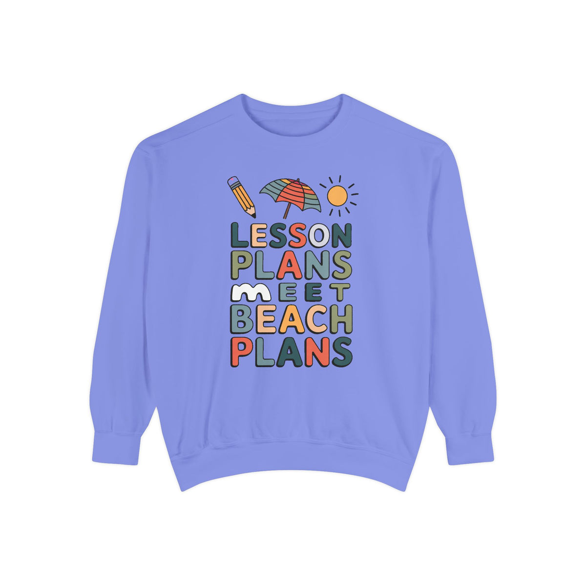 Teacher Sweatshirt, Lesson Plans Meet Beach Plans, End of School Year Gift For Teacher, Summer Break Crewneck, Last Day of School Gift, Tea…