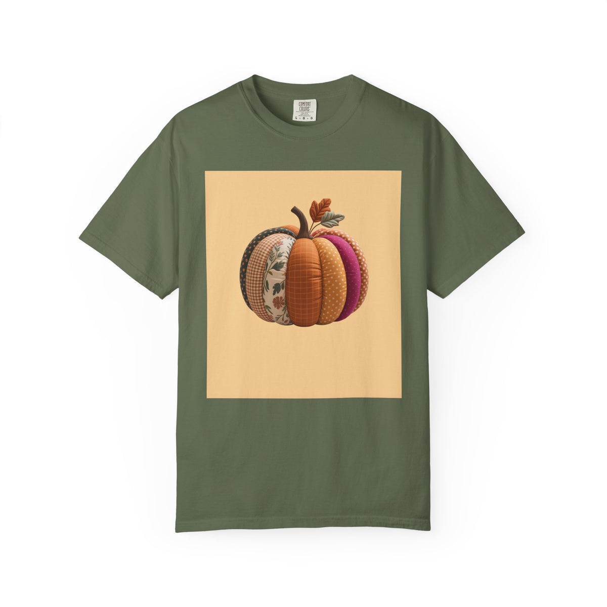 Patchwork Pumpkin T-Shirt, Cute Fall Pumpkin Halloween Shirt, Quilted Autumn Pumpkin Tee, Cozy Halloween Gift