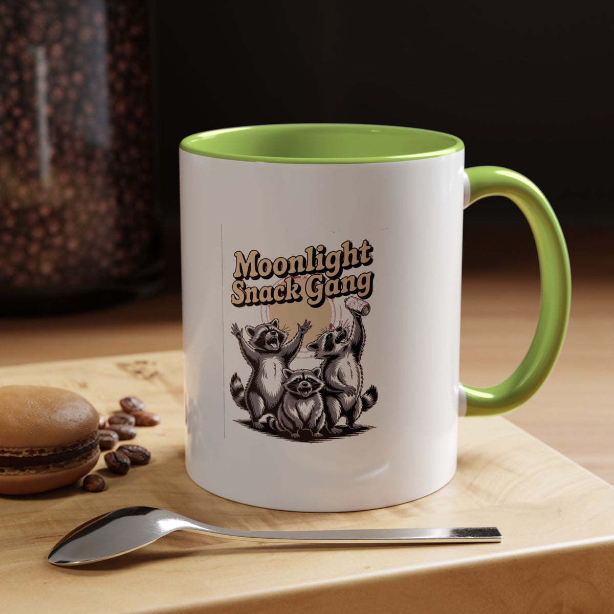 Retro Raccoon Mug, Moonlight Snack Gang Mug, Vintage 90s Raccoon Coffee Mug, Funny Trash Panda Gift, Retro Airbrush Style Mug