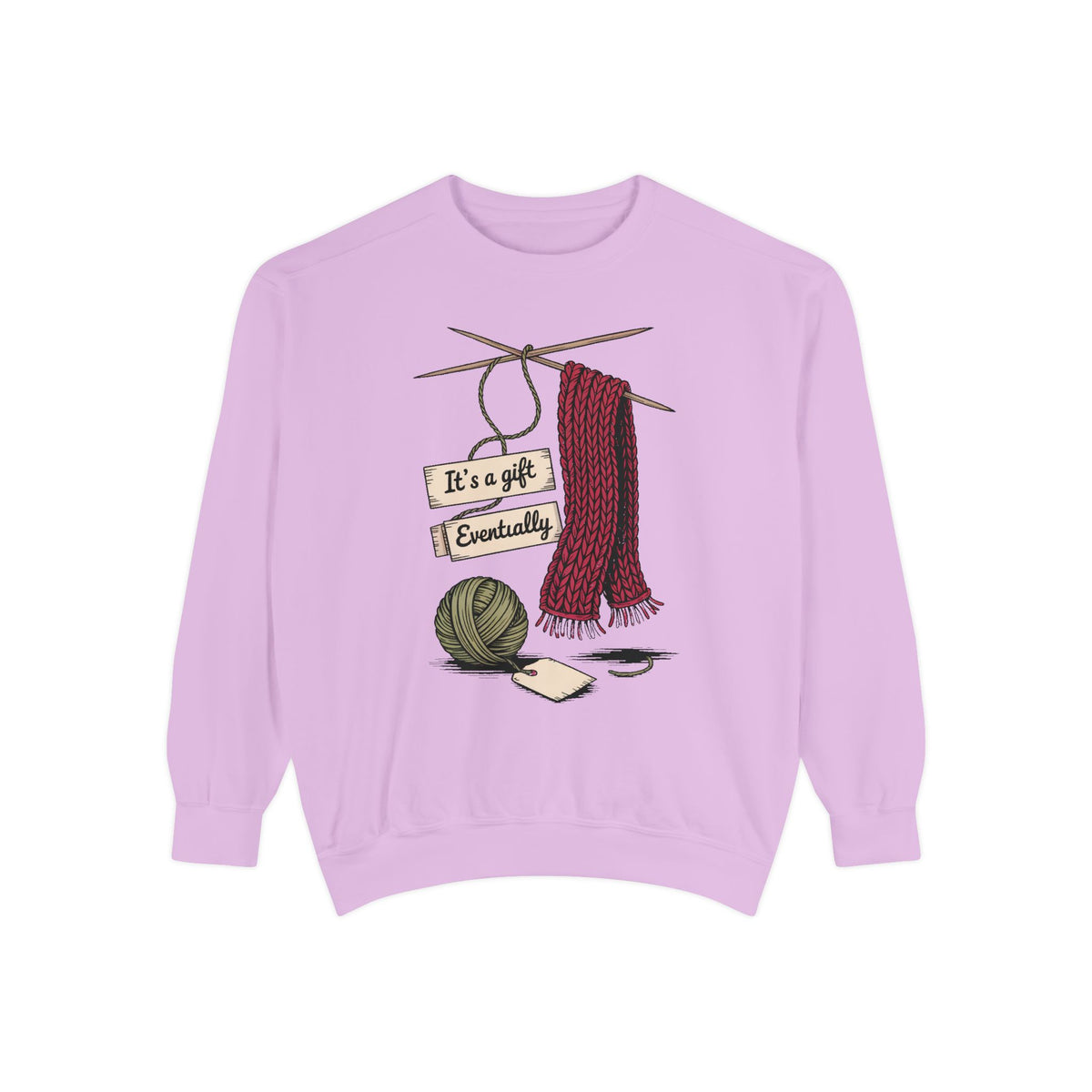 Knitter Christmas Sweatshirt, It's A Gift Eventually, Funny Knitting Crewneck, Christmas Gift For Knitter, Yarn Lover Sweatshirt, Crafter H…