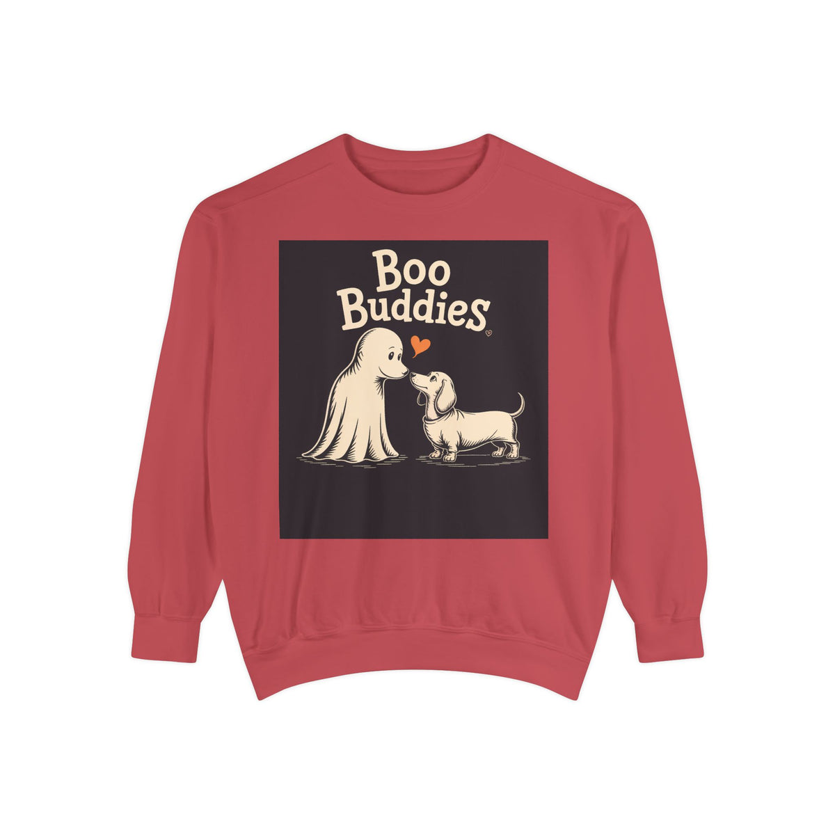 Boo Buddies Dog And Ghost Sweatshirt, Cute Dachshund Halloween Crewneck, Funny Ghost Dog Lover Halloween Gift