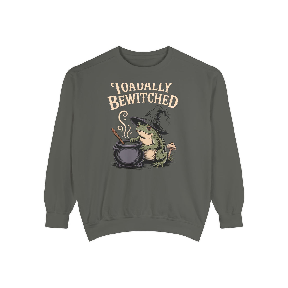 Toadally Bewitched Sweatshirt, Funny Witch Toad Halloween Crewneck, Vintage Storybook Frog Witch Gift, Spooky Season Sweatshirt
