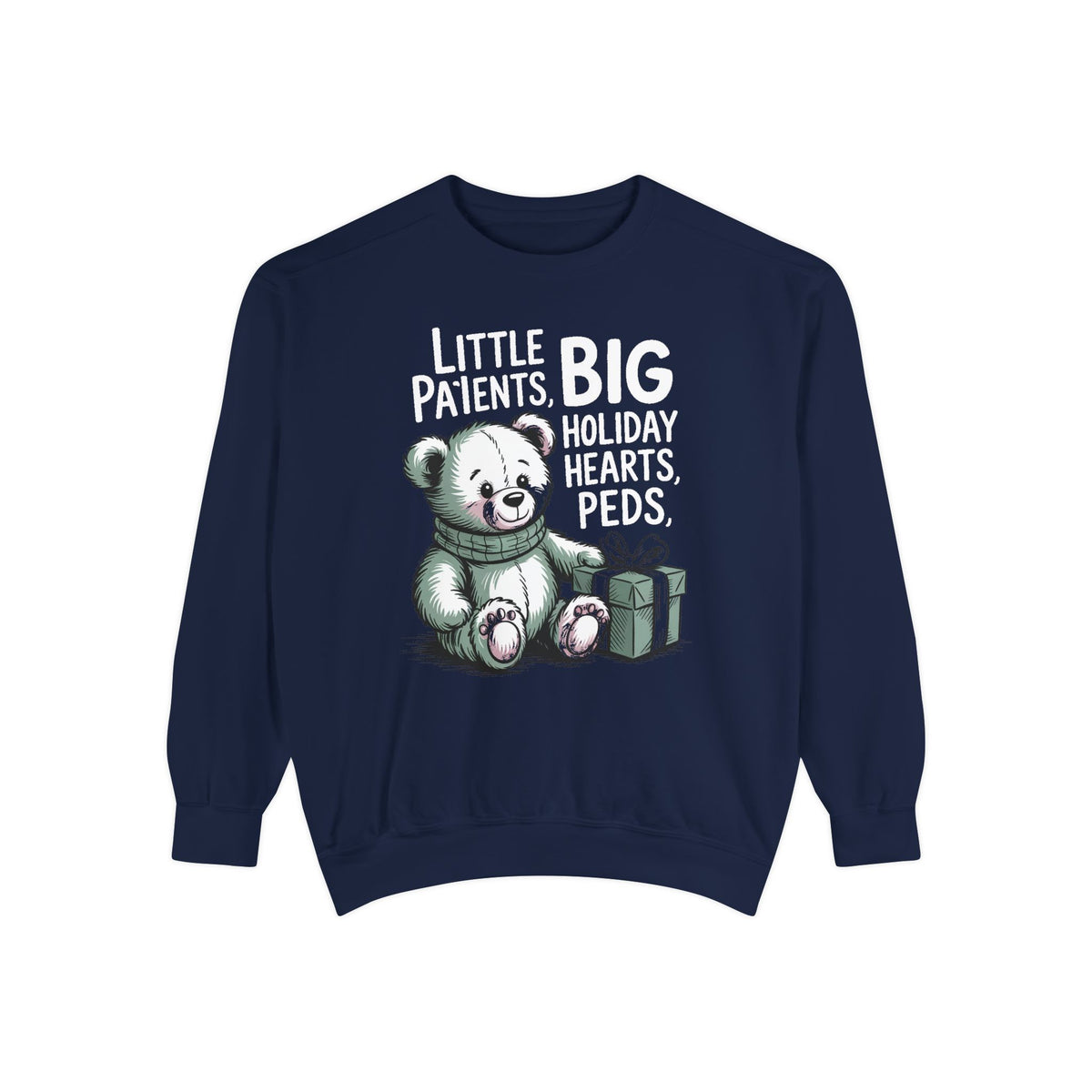 Peds Nurse Sweatshirt, Little Patients Big Holiday Hearts, Pediatric Nurse Christmas Crewneck, Christmas Gift For Peds Nurse, Nurse Crew Ho…