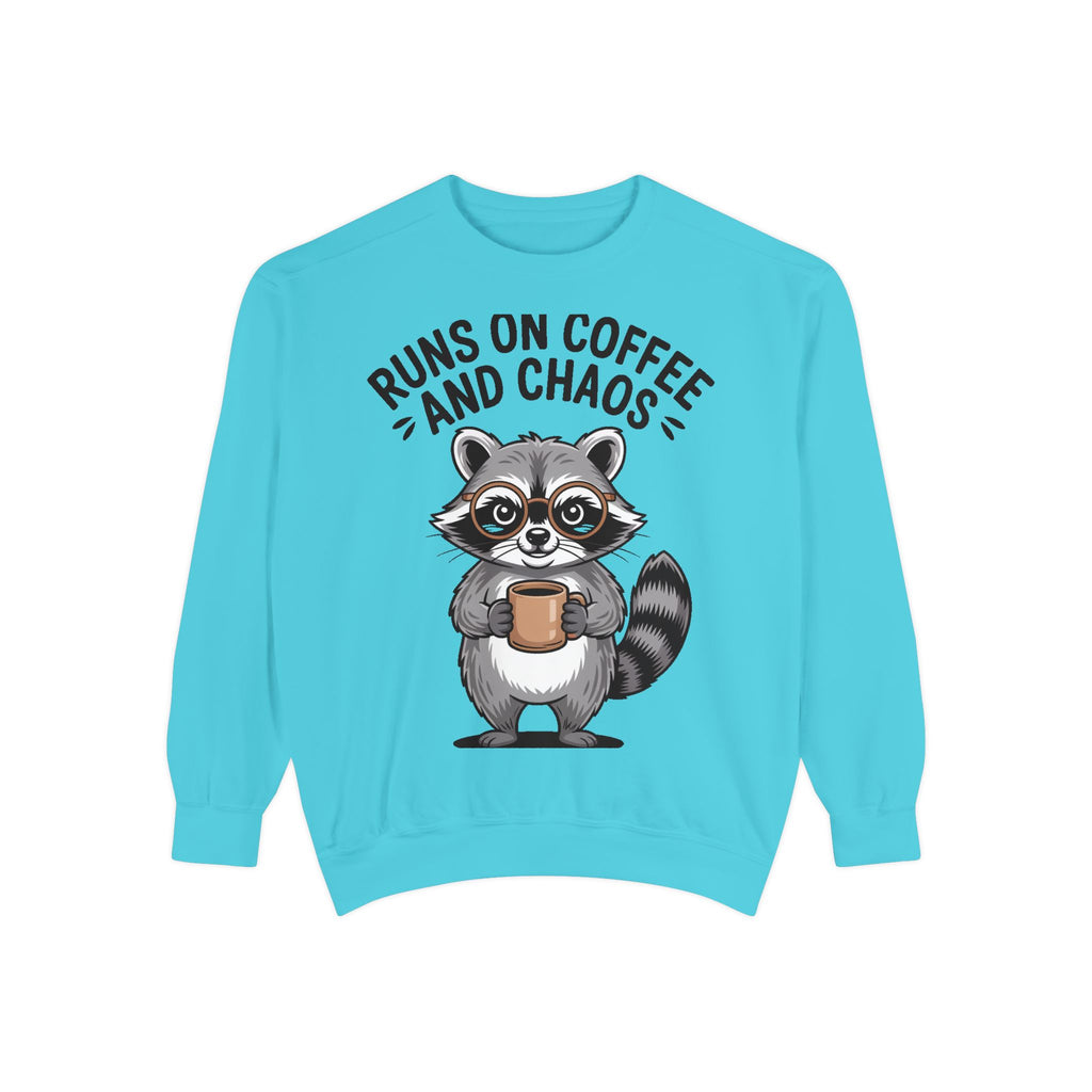 Nurse Raccoon Sweatshirt, Funny 'Runs On Coffee And Chaos' Crewneck, Cute Nurse Gift, Coffee Lover Sweatshirt, Nurse Appreciation Gift