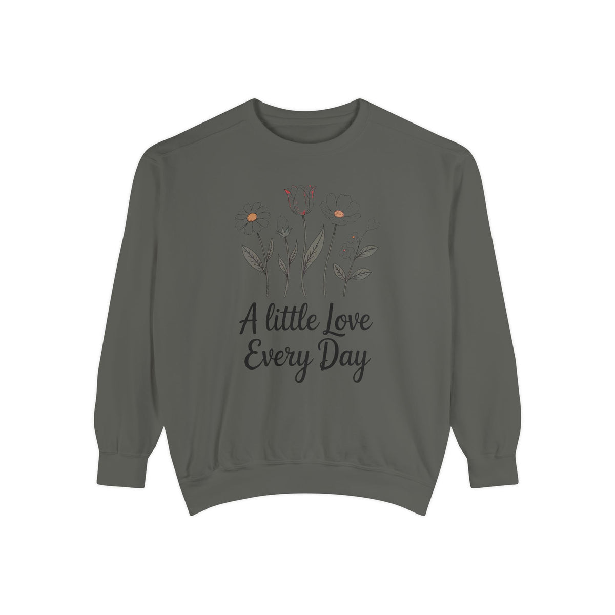 Mom Valentine's Sweatshirt, A Little Love Every Day, Floral Valentine Gift For Sister Friend, Embroidered Crewneck Sweatshirt