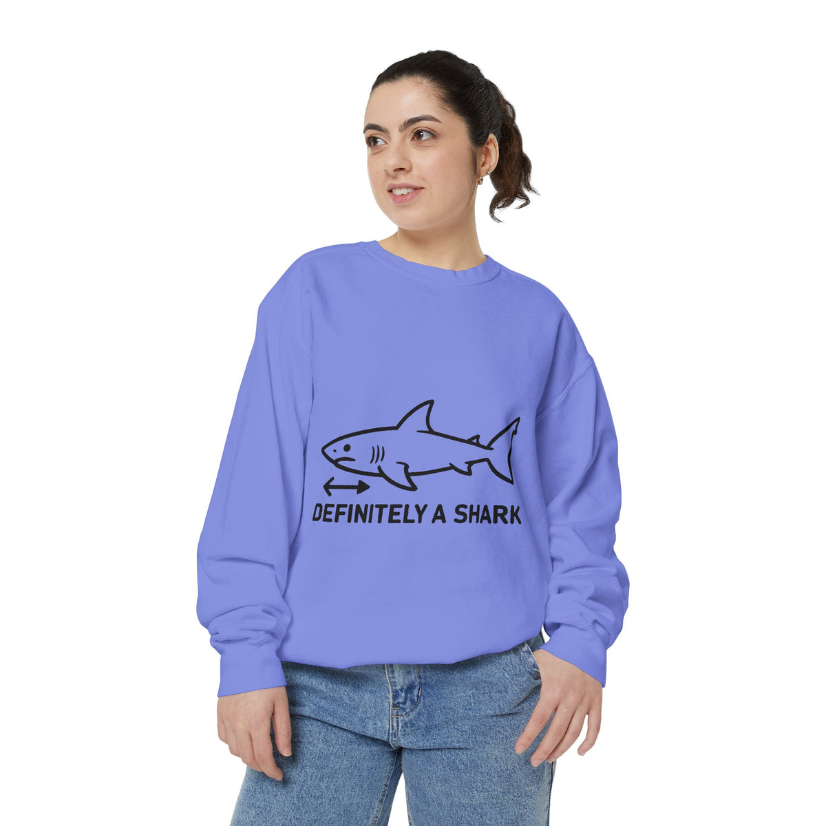 Definitely A Shark Diagram Sweatshirt, Funny Meme Crewneck, Deadpan Textbook Diagram Shirt, Shark Lover Gift, Sarcastic Sweatshirt