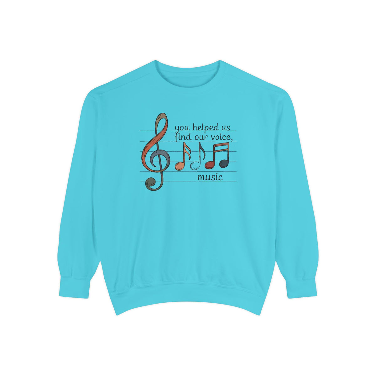 Music Teacher Sweatshirt, You Helped Us Find Our Voice, Teacher Appreciation Gift, Choir Teacher Crewneck, Band Director Gift, Music Teache…