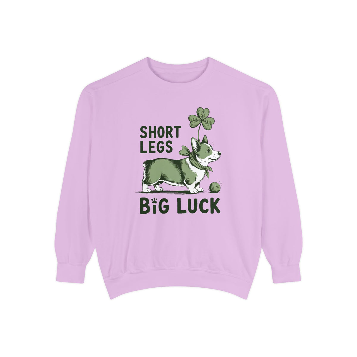 Corgi Owner Sweatshirt, St Patrick's Day Gift For Corgi Mom, Short Legs Big Luck Crewneck, Funny Corgi Lover Tee, Lucky Dog Owner Sweatshirt