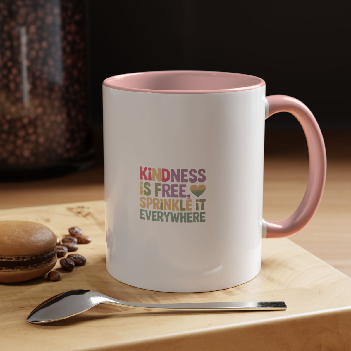 Kindness Is Free Sprinkle It Everywhere Mug, Pastel Gradient Typography Coffee Mug, Positive Quote Mug, Kindness Gift for Friend Teacher