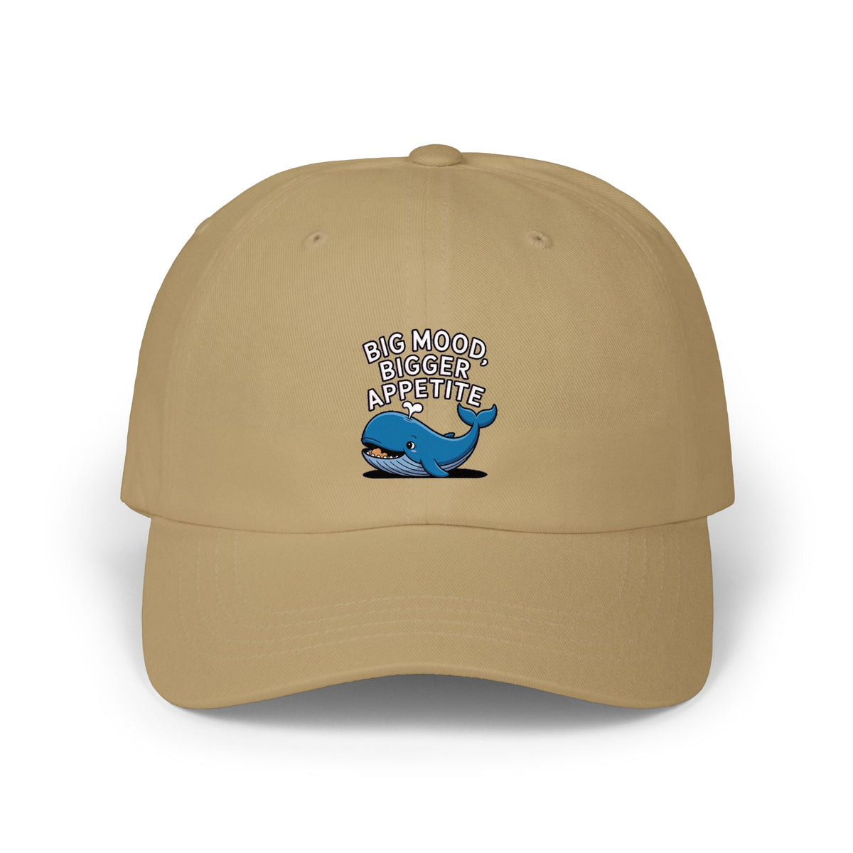 Whale Big Mood Dad Hat, Funny Snack Lover Embroidered Cap, Cute Whale Dad Cap, Big Mood Bigger Appetite Hat, Foodie Gift
