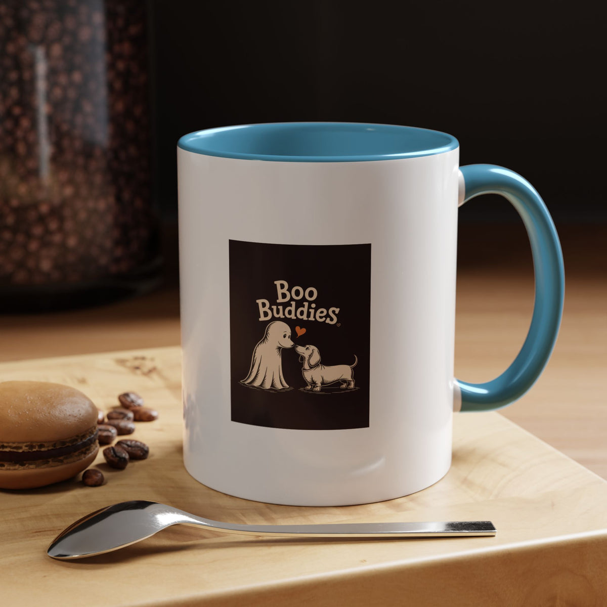 Boo Buddies Dog And Ghost Mug, Halloween Dachshund Ghost Coffee Mug, Cute Spooky Season Gift, Funny Dog Lover Halloween Mug
