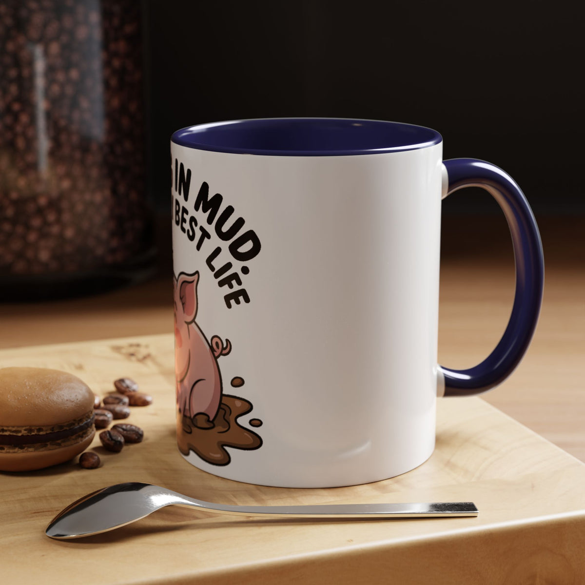 Living My Best Life Pig Mug, Funny Pig Coffee Mug, Rolling In Mud Cute Pig Gift, Farm Animal Lover Mug, Cute Pig Lover Present