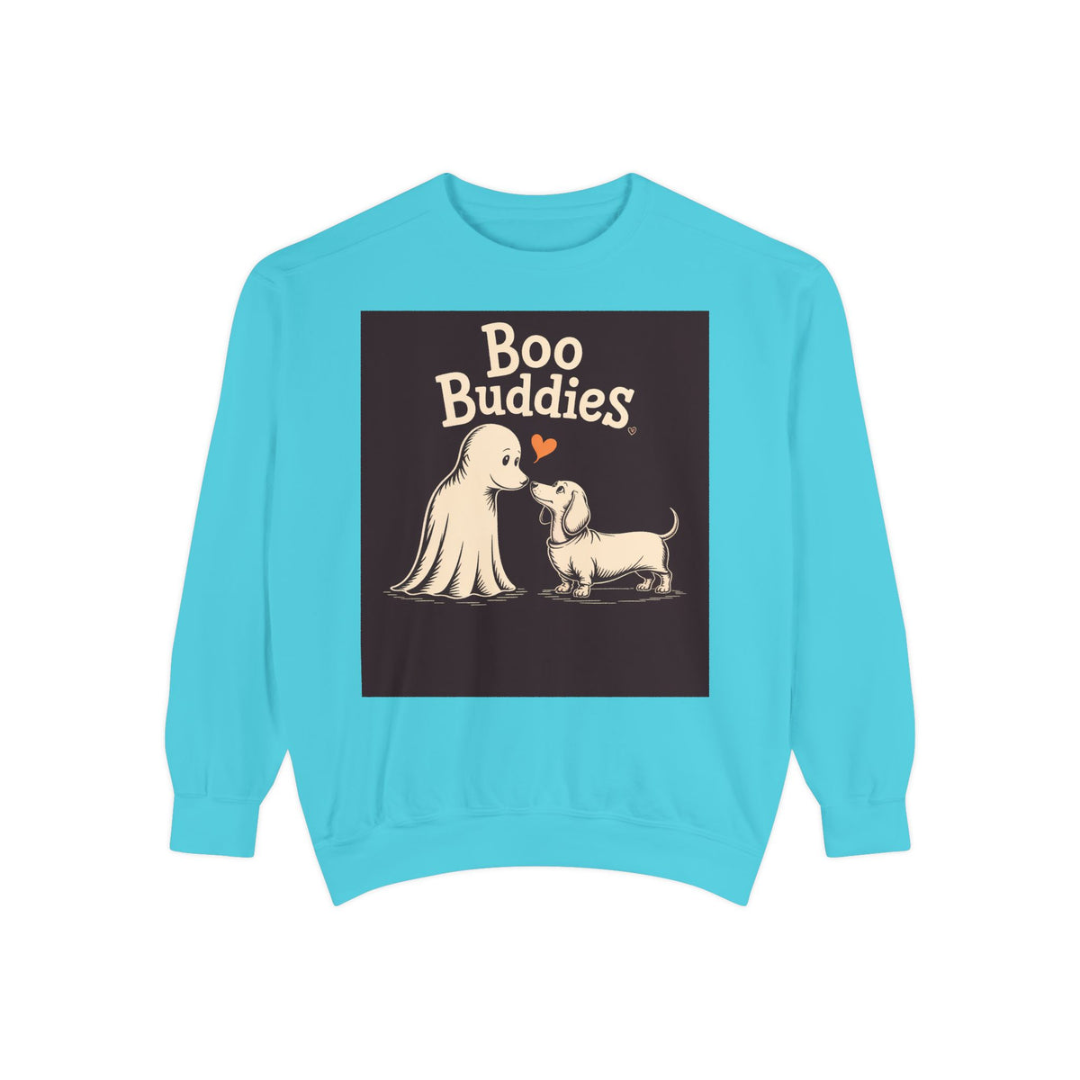 Boo Buddies Dog And Ghost Sweatshirt, Cute Dachshund Halloween Crewneck, Funny Ghost Dog Lover Halloween Gift