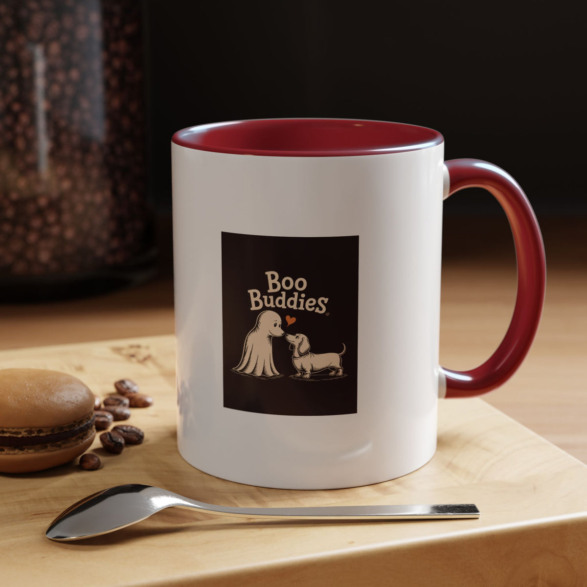 Boo Buddies Dog And Ghost Mug, Halloween Dachshund Ghost Coffee Mug, Cute Spooky Season Gift, Funny Dog Lover Halloween Mug
