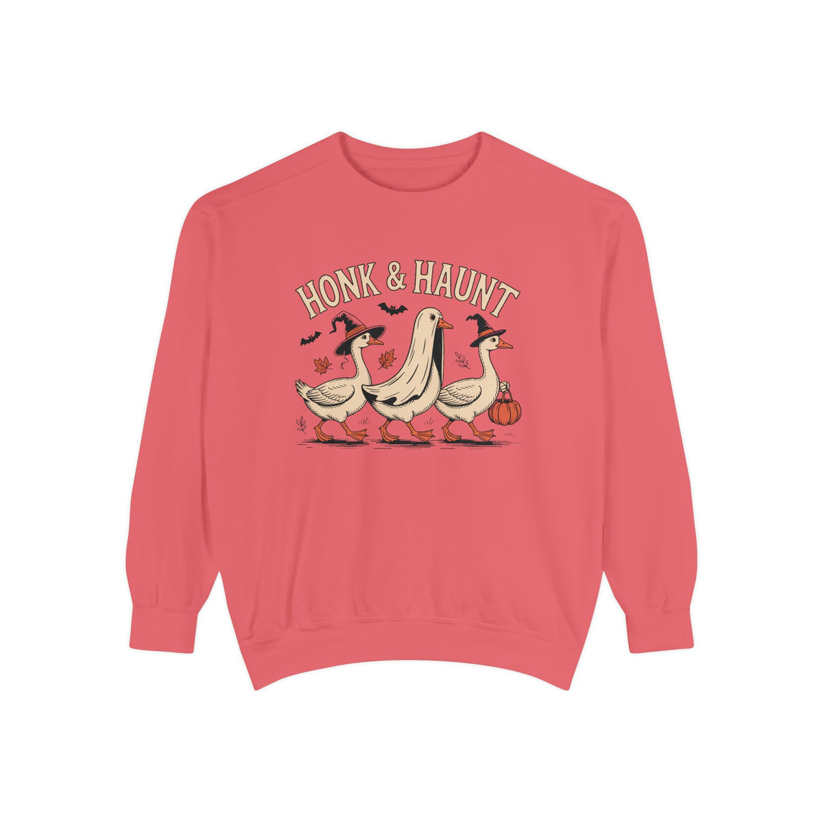 Honk & Haunt Geese Sweatshirt, Funny Halloween Goose Crewneck, Vintage Spooky Season Sweatshirt, Bird Lover Halloween Gift