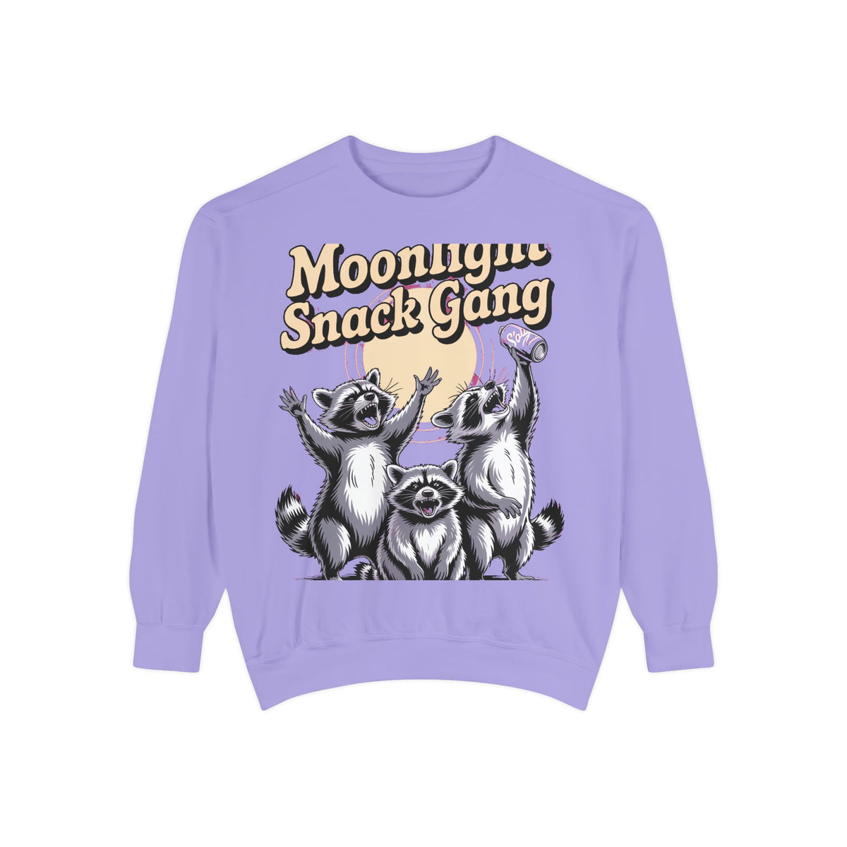 Retro Raccoon Sweatshirt, Moonlight Snack Gang Crewneck, Vintage 90s Raccoon Graphic Pullover, Funny Trash Panda Gift