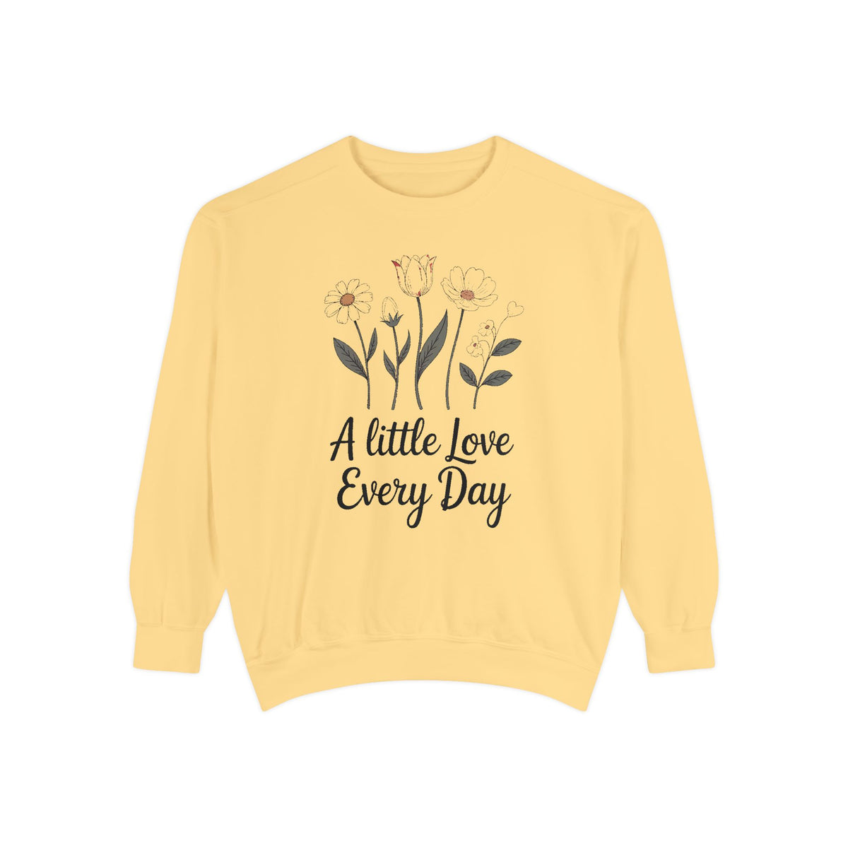 Mom Valentine's Sweatshirt, A Little Love Every Day, Floral Valentine Gift For Sister Friend, Embroidered Crewneck Sweatshirt