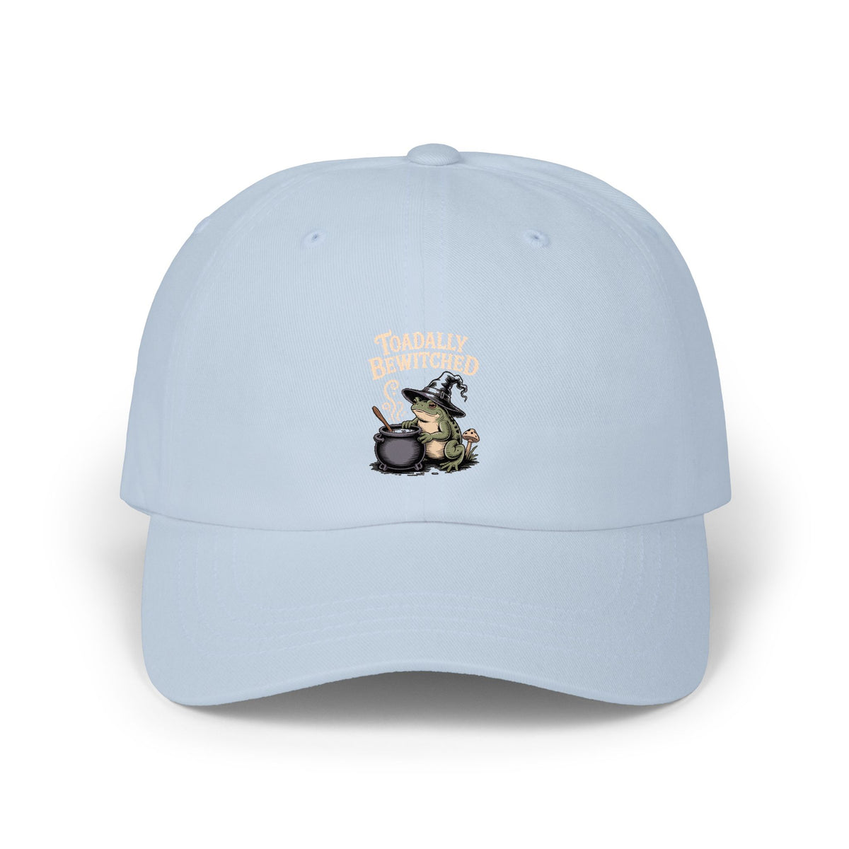 Toadally Bewitched Dad Cap, Funny Halloween Witch Toad Hat, Cottagecore Frog Embroidered Cap, Spooky Season Gift