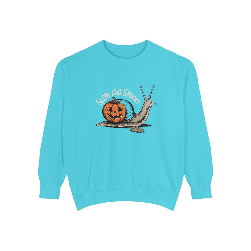 Slow And Spooky Snail Sweatshirt, Halloween Garden Snail Crewneck, Pumpkin Shell Vintage Engraving Tee, Spooky Season Gift