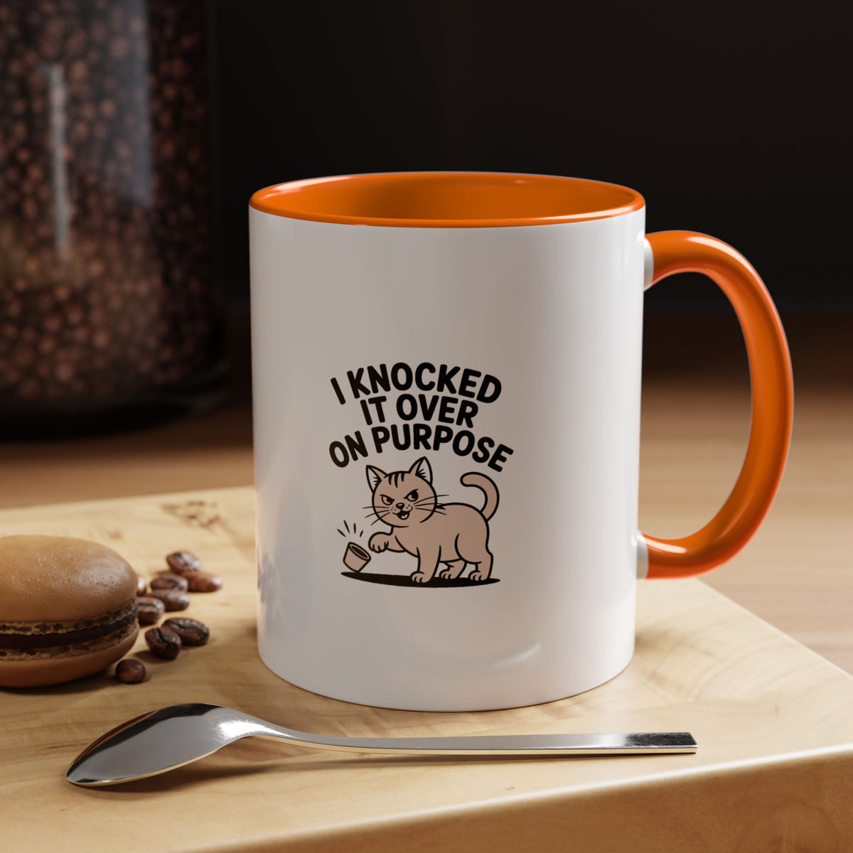 I Knocked It Over On Purpose Mug, Funny Cat Coffee Mug, Cute Cat Lover Gift, Sarcastic Cat Mug, Mischievous Cat Ceramic Mug