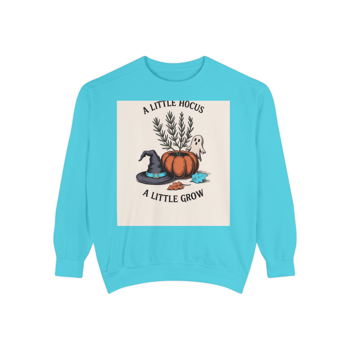 A Little Hocus A Little Grow Sweatshirt, Halloween Pumpkin Planter Crewneck, Witchy Botanical Sweatshirt, Cozy Fall Halloween Shirt