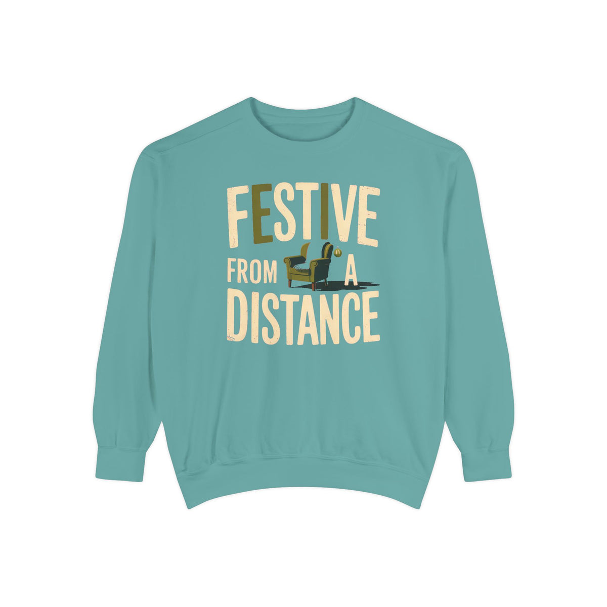 Introvert Christmas Sweatshirt, Festive From A Distance, Funny Christmas Gift For Introverts, Antisocial Holiday Crewneck, Cozy Christmas T…