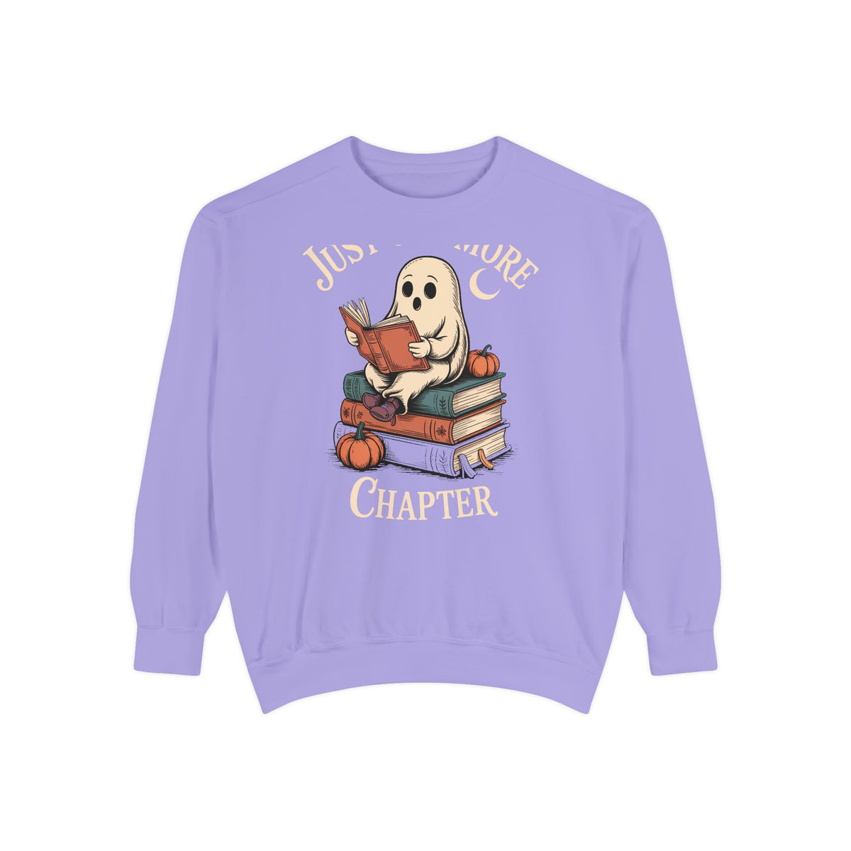 Just One More Chapter Ghost Sweatshirt, Halloween Reading Crewneck, Cozy Bookish Ghost Sweatshirt, Spooky Season Book Lover Gift