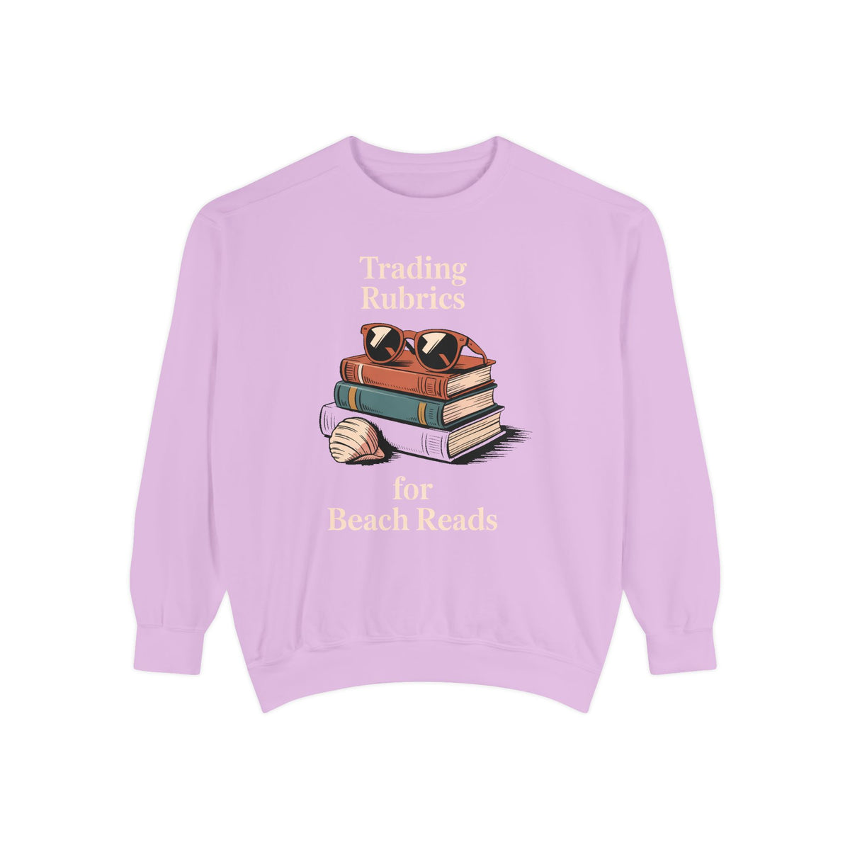 ELA Teacher Sweatshirt, End of School Year Gift, Trading Rubrics For Beach Reads Tee, English Teacher Crewneck, Book Lover Teacher Gift