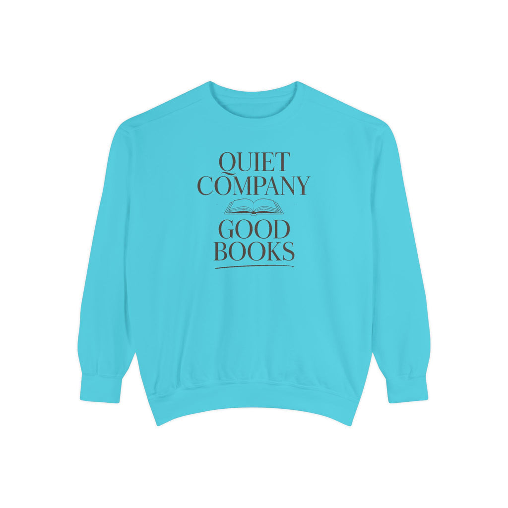 Introvert Reader Sweatshirt, Quiet Company Good Books Crewneck, Book Lover Gift, Reading Hobby Sweatshirt, Bookish Gift For Introverts
