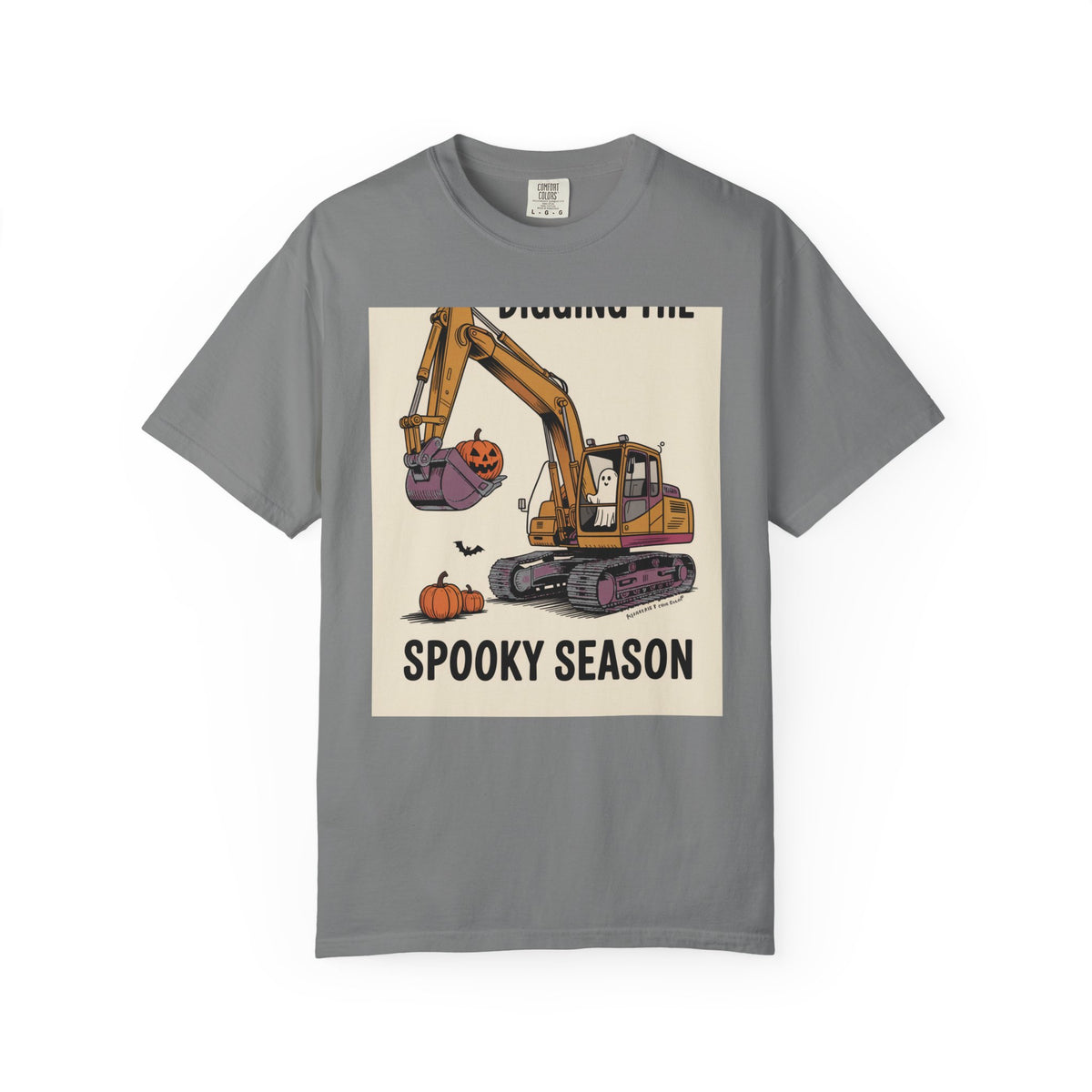 Halloween Excavator Shirt, Digging The Spooky Season Tee, Funny Ghost Pumpkin T-Shirt, Construction Halloween Gift
