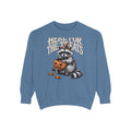 Here For The Treats Raccoon Sweatshirt, Funny Halloween Crewneck, Vintage Trick Or Treat Raccoon Shirt, Spooky Season Gift