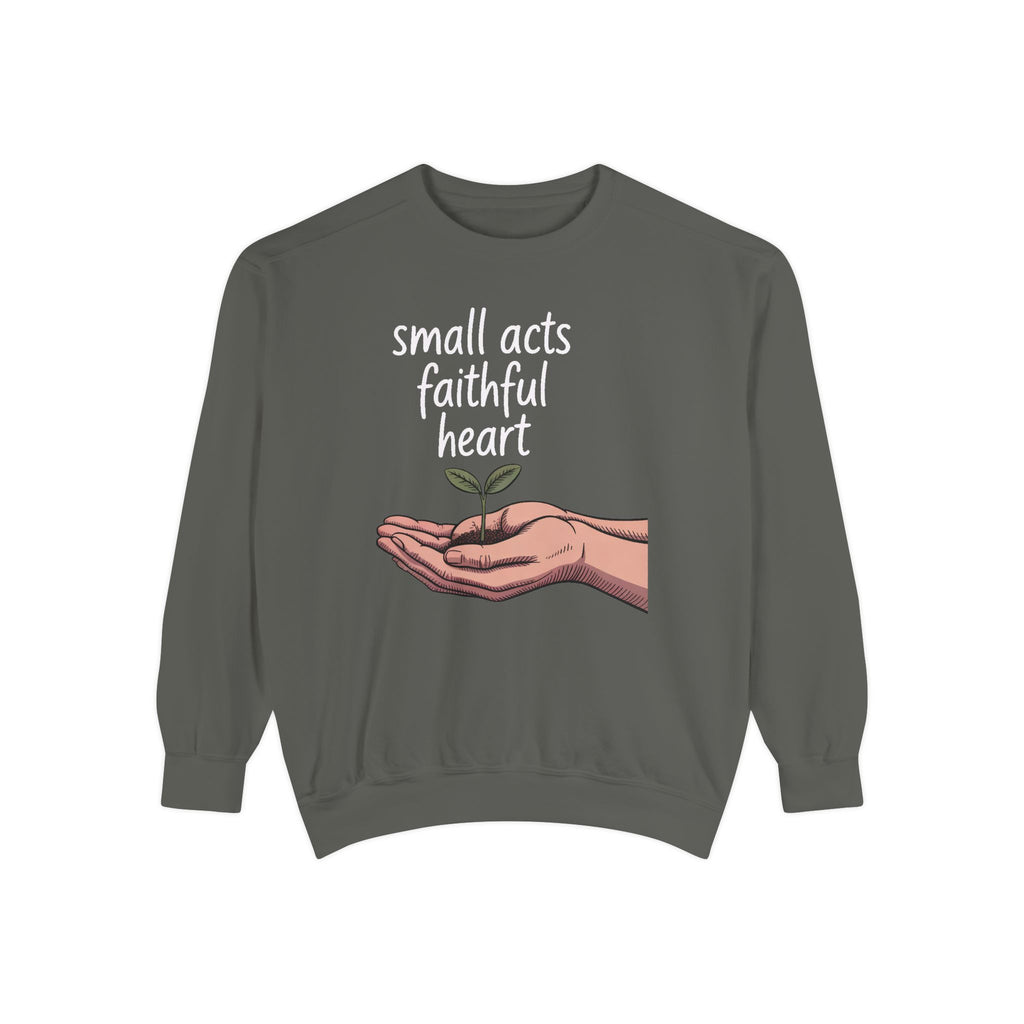 Church Volunteer Sweatshirt, Small Acts Faithful Heart Crewneck, Faith Based Gift For Volunteer, Christian Positive Message Pullover, Minis…