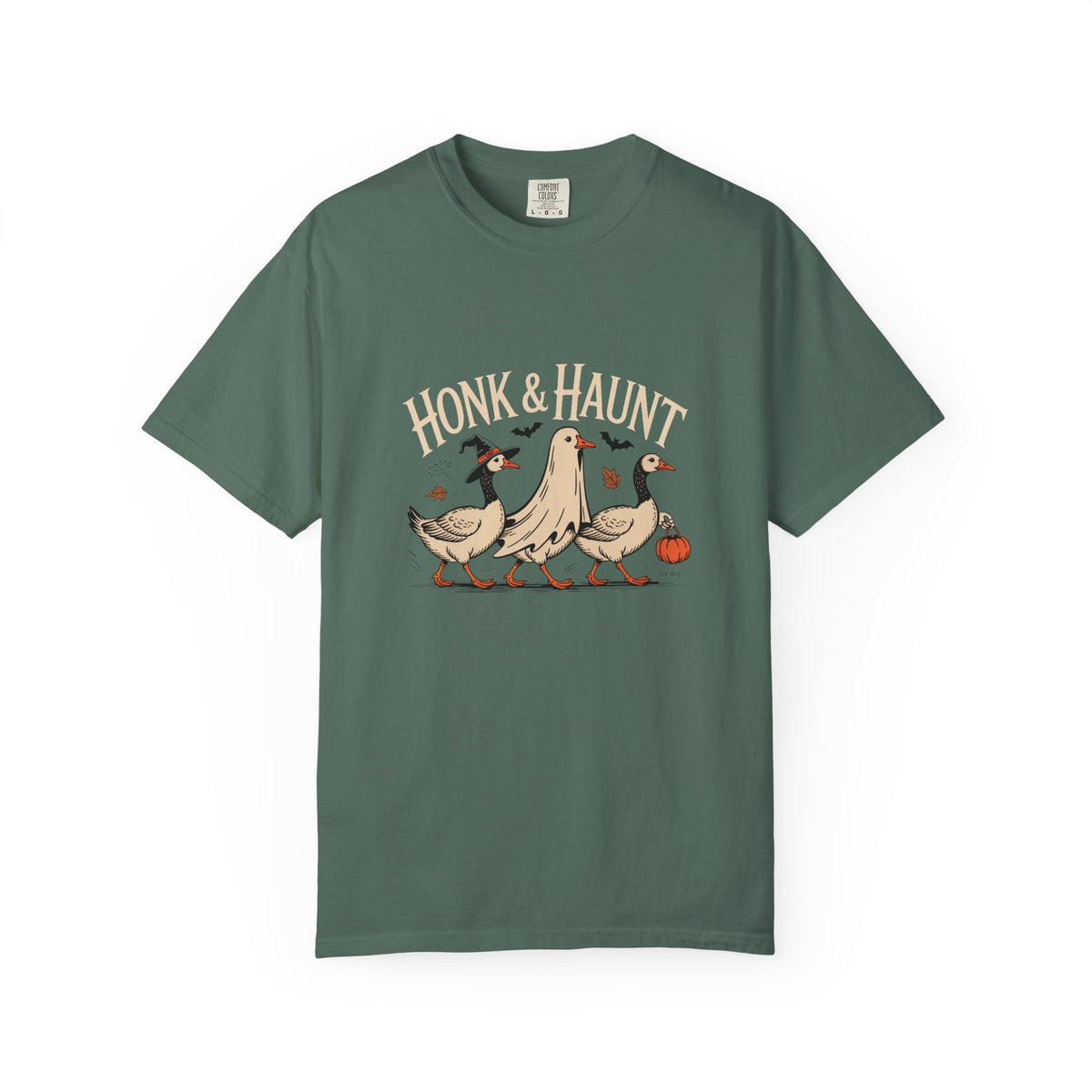Honk & Haunt Geese Halloween Shirt, Funny Goose Halloween Tee, Vintage Spooky Season T-Shirt, Witch Ghost Goose Gift