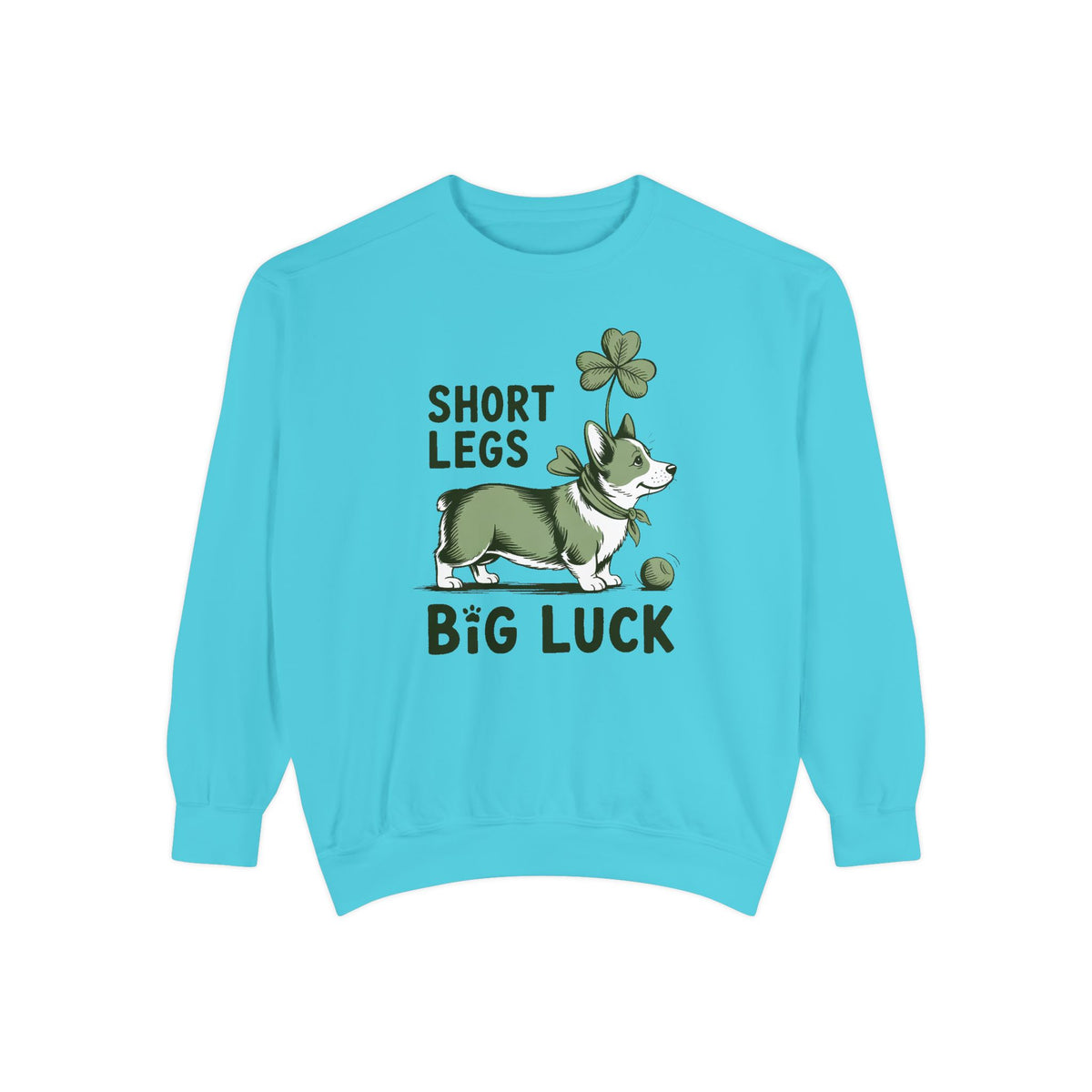 Corgi Owner Sweatshirt, St Patrick's Day Gift For Corgi Mom, Short Legs Big Luck Crewneck, Funny Corgi Lover Tee, Lucky Dog Owner Sweatshirt