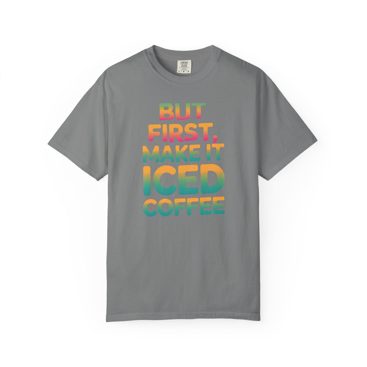 But First Make It Iced Coffee Shirt, Retro Gradient Coffee Lover Tee, Funny Iced Coffee Addict T-Shirt, Cute Summer Gift