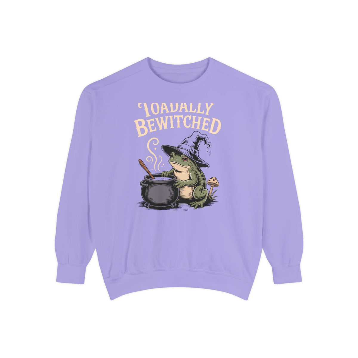 Toadally Bewitched Sweatshirt, Funny Witch Toad Halloween Crewneck, Vintage Storybook Frog Witch Gift, Spooky Season Sweatshirt