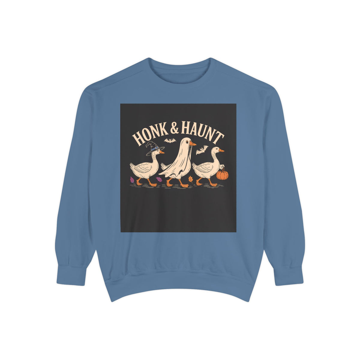 Honk & Haunt Geese Sweatshirt, Funny Halloween Goose Crewneck, Vintage Spooky Season Sweatshirt, Bird Lover Halloween Gift