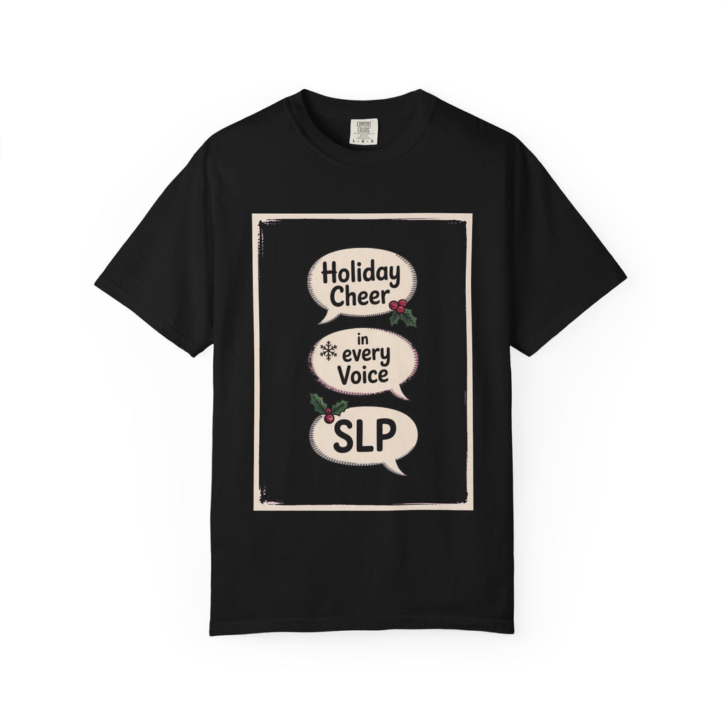 SLP Christmas Shirt, Holiday Cheer In Every Voice, Speech Language Pathologist Christmas Crew Tee, SLP Gift, Christmas Profession Shirt