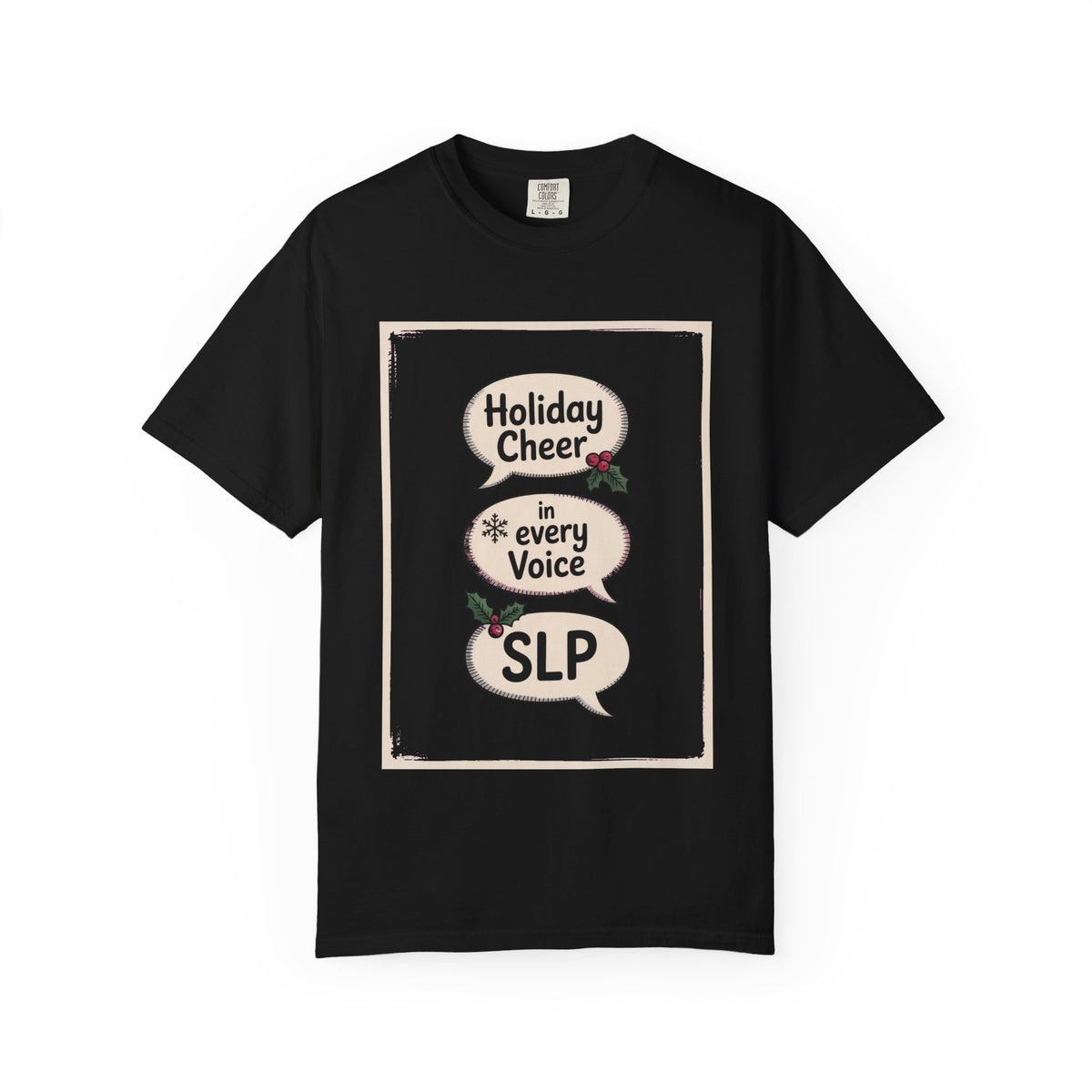 SLP Christmas Shirt, Holiday Cheer In Every Voice, Speech Language Pathologist Christmas Crew Tee, SLP Gift, Christmas Profession Shirt
