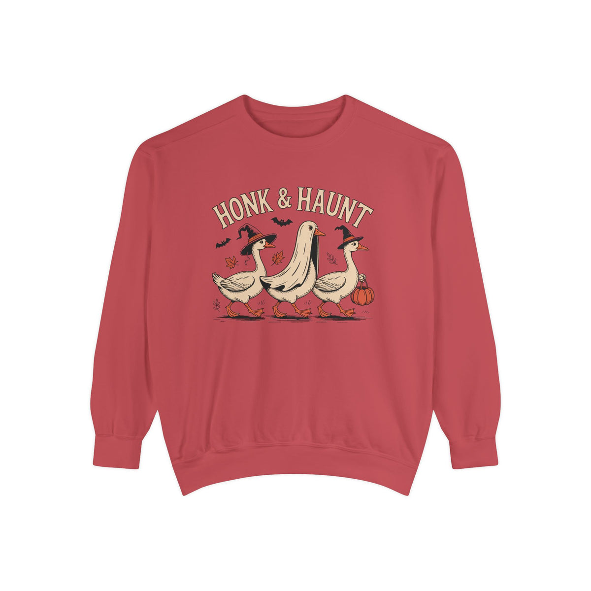 Honk & Haunt Geese Sweatshirt, Funny Halloween Goose Crewneck, Vintage Spooky Season Sweatshirt, Bird Lover Halloween Gift