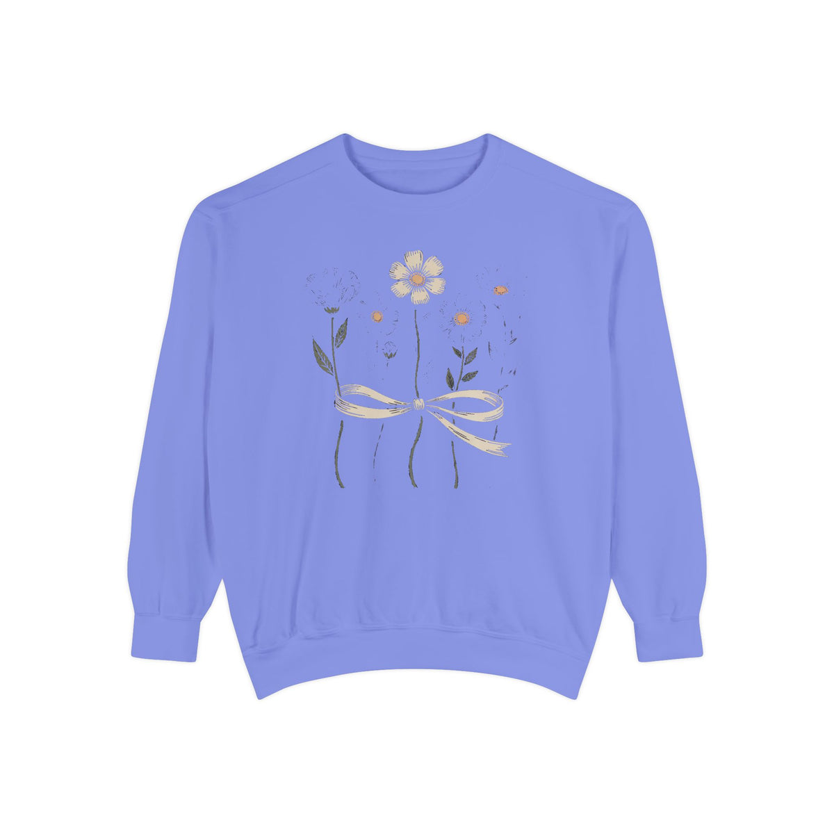Flower Lover Sweatshirt, Fourth of July Gift, Patriotic Wildflower Crewneck, 4th of July Gift For Flower Lover, Americana Floral Sweatshirt