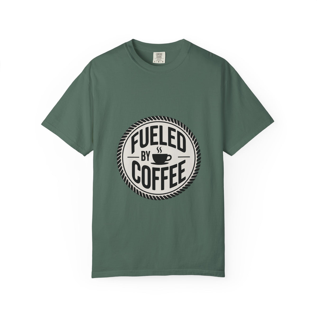 Fueled By Coffee Badge Shirt, Vintage Coffee Lover T-Shirt, Retro Coffee Stamp Logo Tee, Funny Coffee Addict Gift