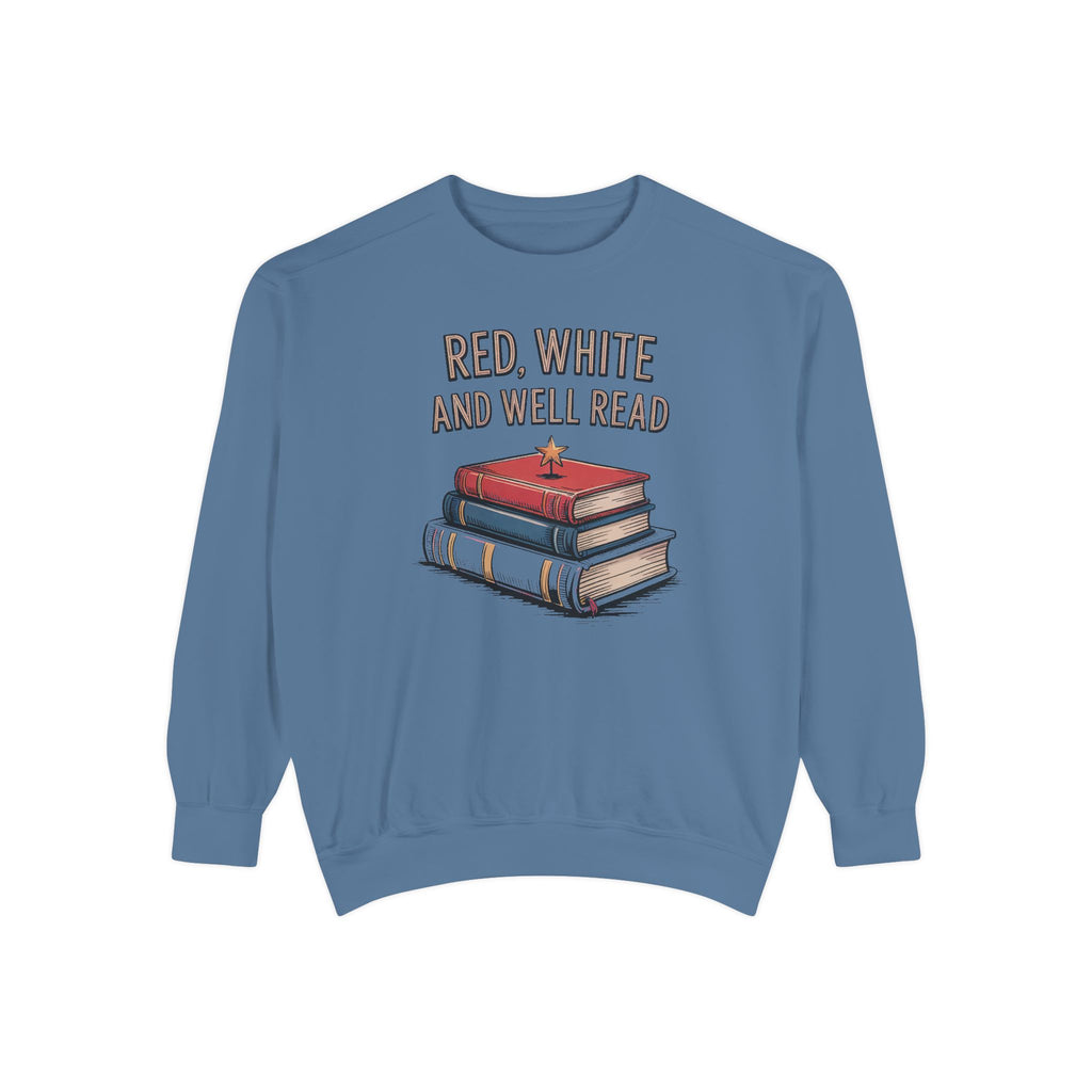 Book Lover Sweatshirt, Red White and Well Read, Fourth of July Gift for Readers, Patriotic Bookworm Tee, 4th of July Crewneck, Bookish Inde…