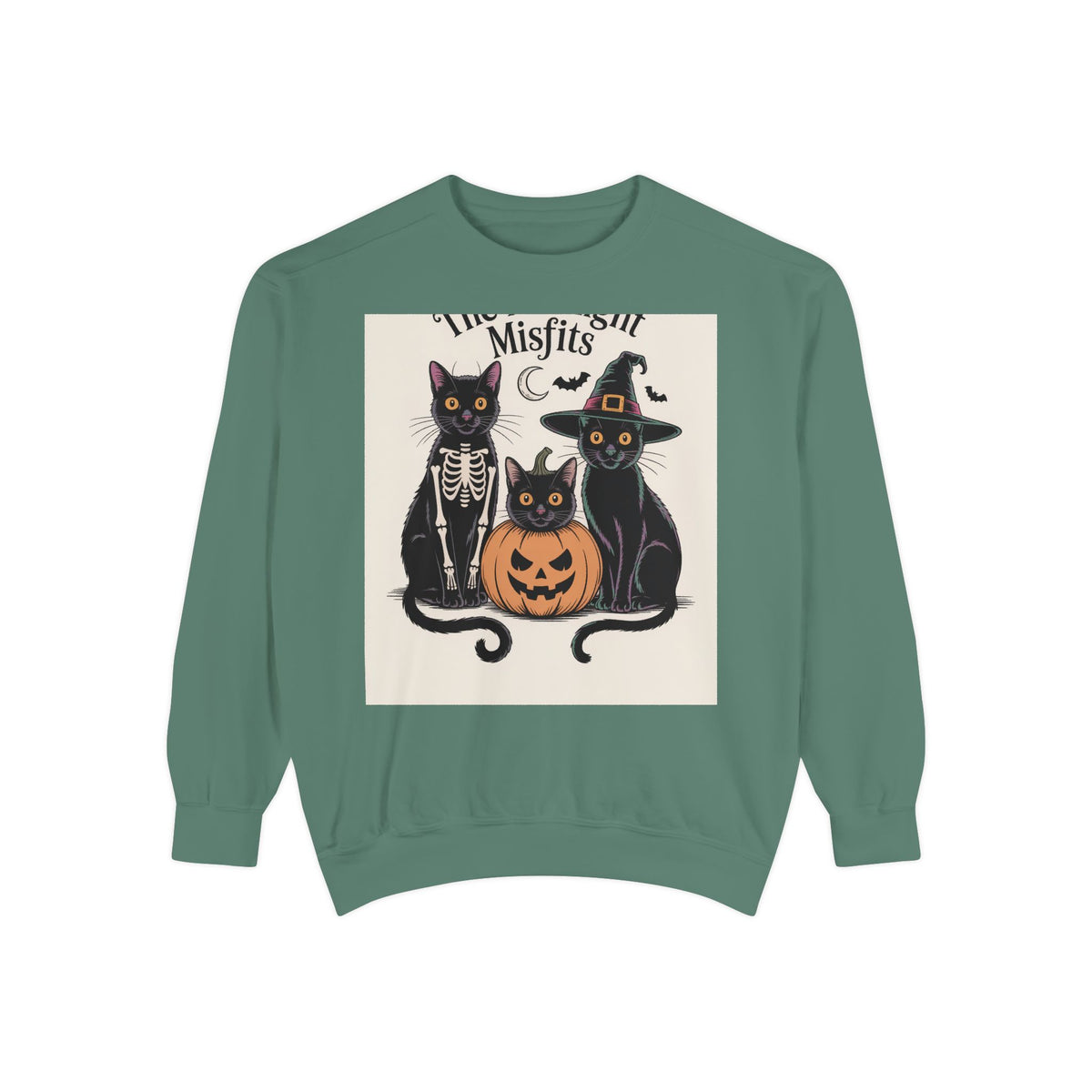 Halloween Black Cat Sweatshirt, Funny Cat Halloween Crewneck, Spooky Season Tee, The Midnight Misfits Cats Costume Shirt Gift