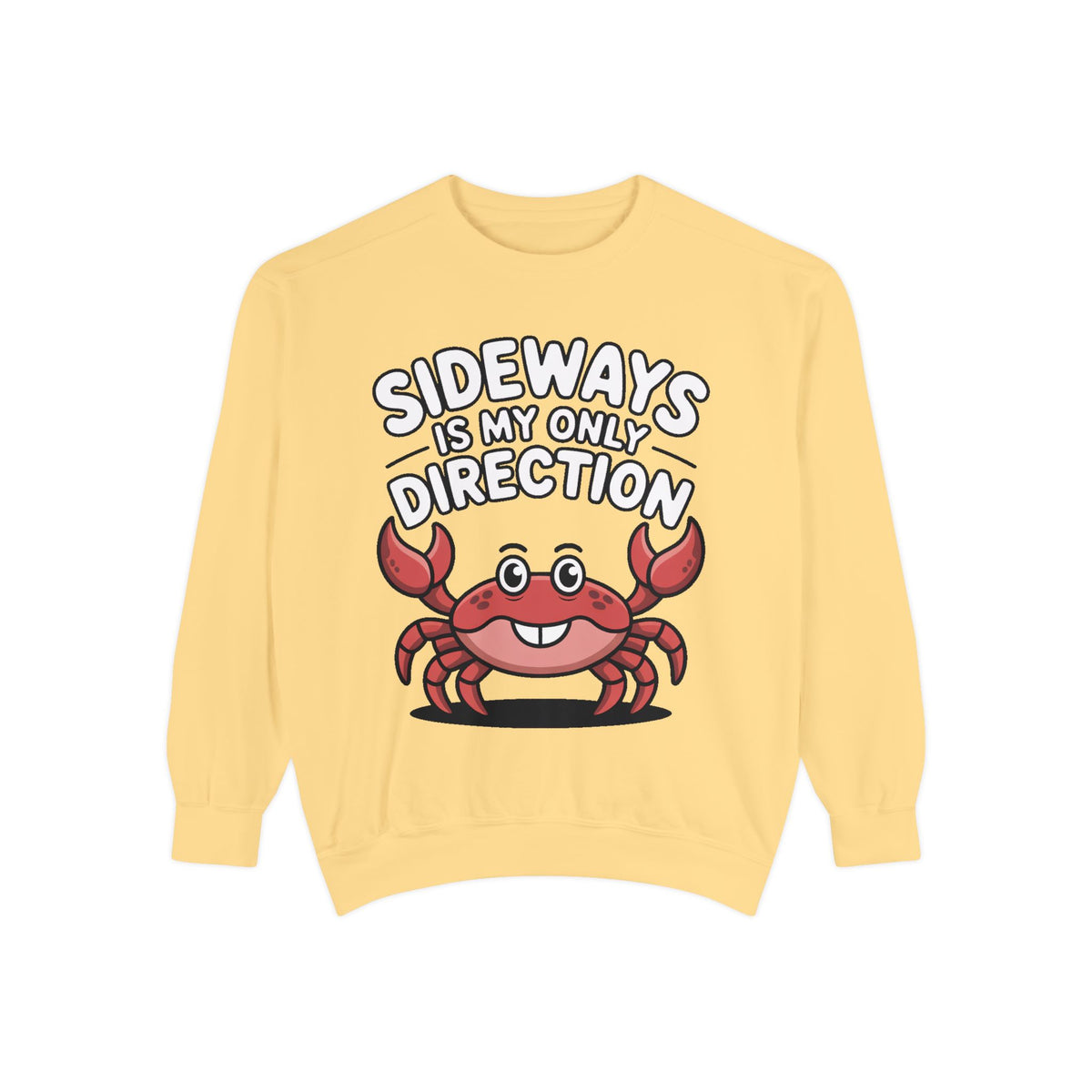 Funny Crab Sweatshirt, Sideways Is My Only Direction Crewneck, Cute Crab Lover Gift, Embroidered Patch Style Beach Sweatshirt