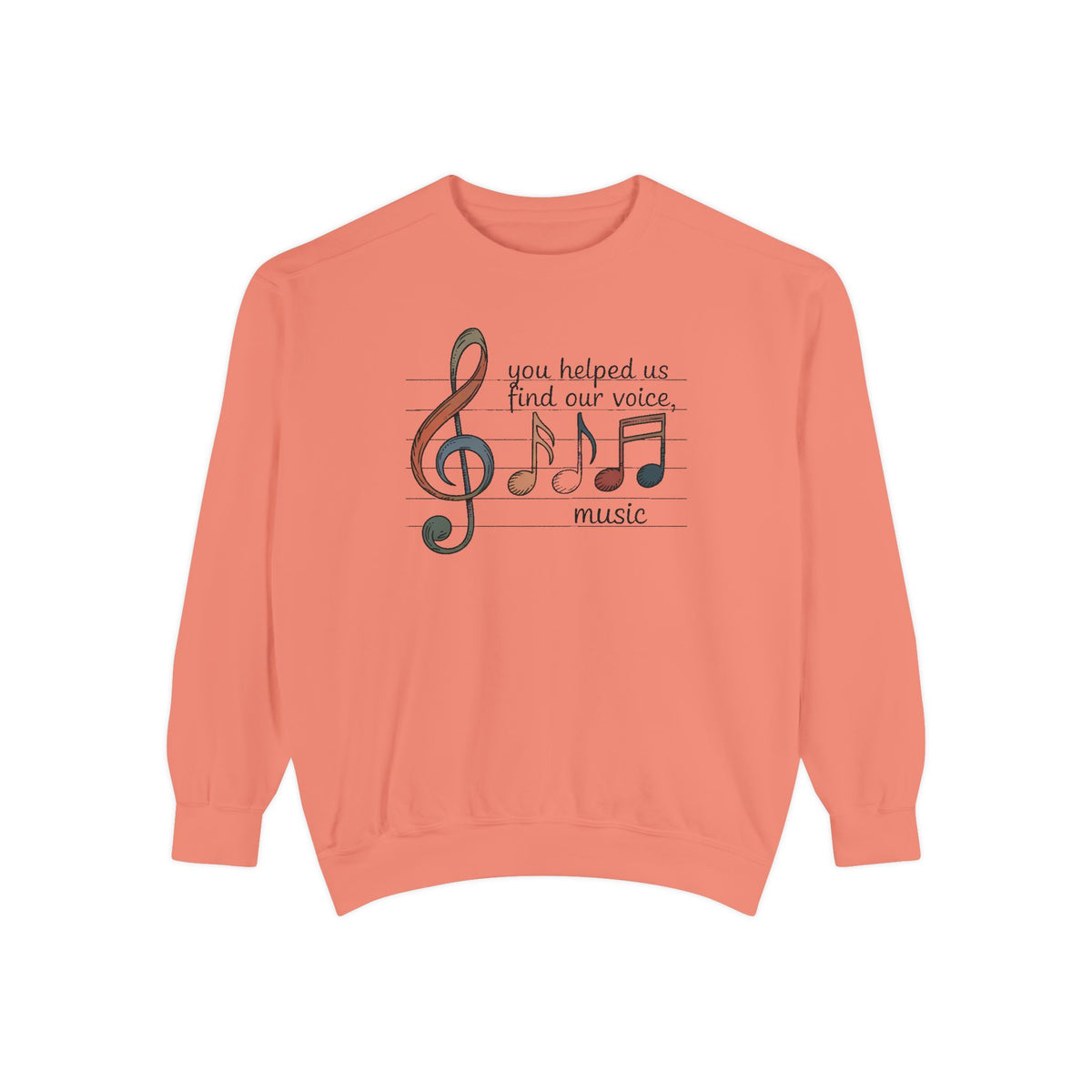 Music Teacher Sweatshirt, You Helped Us Find Our Voice, Teacher Appreciation Gift, Choir Teacher Crewneck, Band Director Gift, Music Teache…