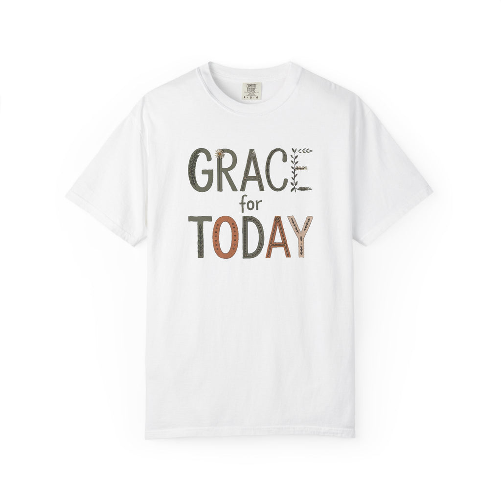 Christian Shirt For Women, Grace For Today Tee, Faith Gift For Her, Religious T-Shirt, Inspirational Christian Gift, Floral Cross Shirt